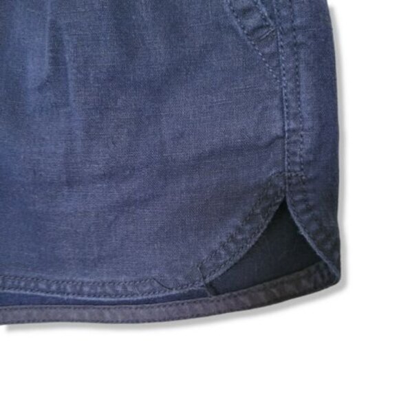 J. Crew Linen shorts with Elastic drawstring Tie Front Shorts in Navy Size XS - Picture 6 of 9